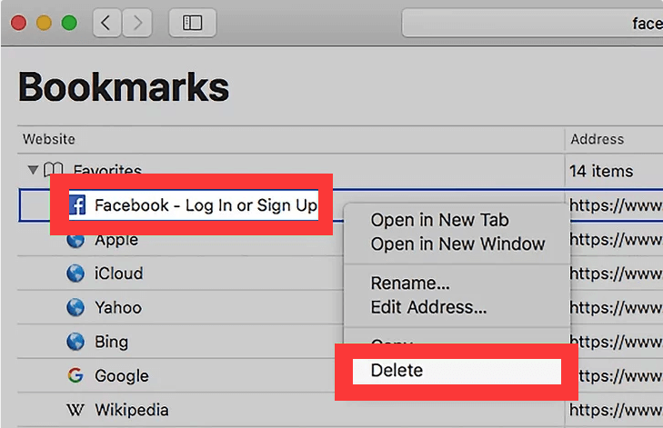 delete all bookmarks in firefox for mac