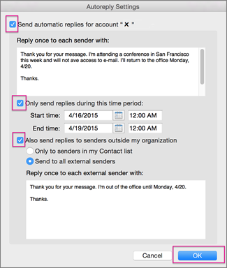 away message in outlook for mac
